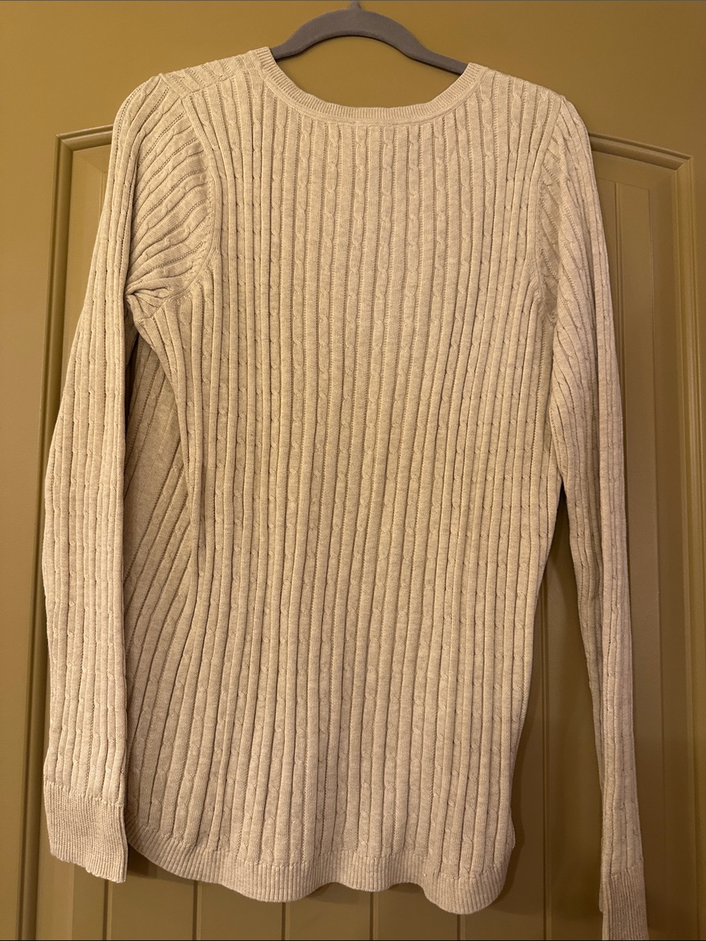 Kim Rogers Cream Ribbed V-Neck Sweater - Picture 3 of 3